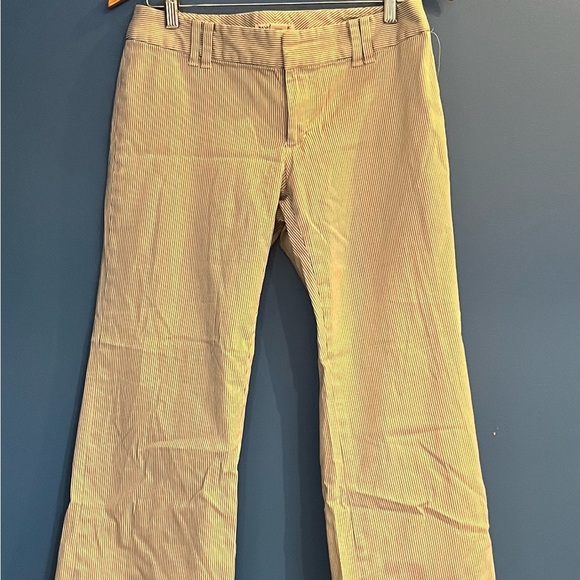 Banana Republic Pants - Banana Republic Stretch Beige/Creme Striped Wide Leg Trouser Y2K Size 8